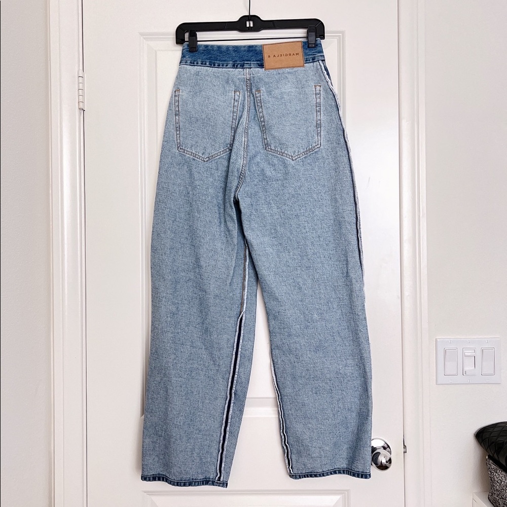 NWT MM6 Maison Margiela Inside Out Wide Leg Jeans - Picture 6 of 9